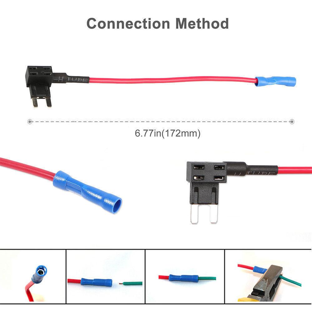 5 kusů 12V 15A Sada adaptéru s pojistkovým odbočovačem do auta, Mini ATM APM nožová pojistka