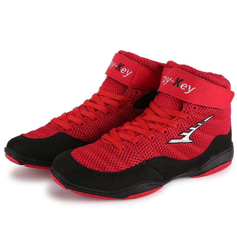 Chaussures de lutte légères pour salle de sport Hommes Femmes Maille respirante Chaussures de boxe Baskets respirantes pour femmes pour arts martiaux Sparring libre