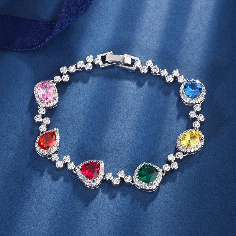 Schmuck Retro Simulationsfarbe Schatz Licht Luxus Voll Diamant Süßigkeiten Retro Armband Damen