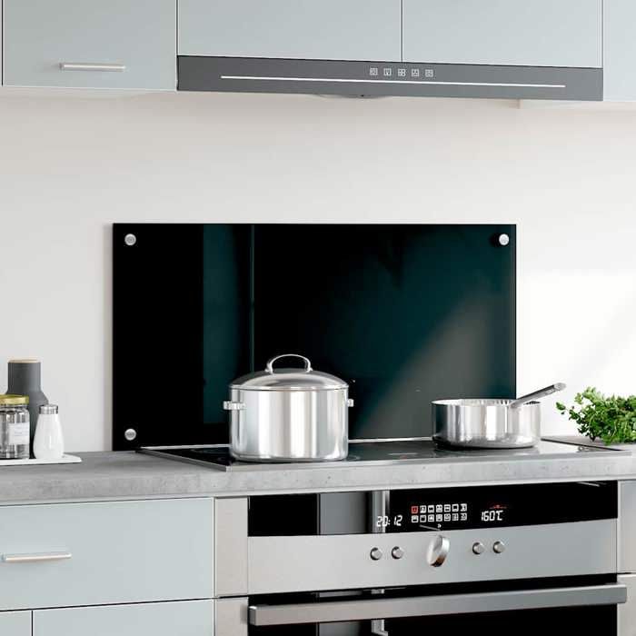 VidaXL Dosseret de cuisine Noir 80x40 cm Verre trempé 249484