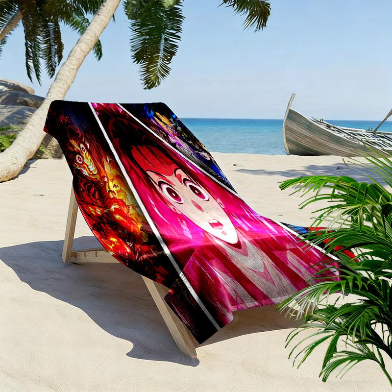Anime Fusion Power Passion Beach Towel Soft Beach Swim Absorbent Bath Towel Seaside Outdoor Picnic Beach Mat Travel and Vacation Towels Beach Towel
