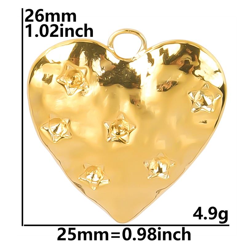 Personality 5pcs/Lot Stainless Steel Heart Pendants For Jewelry Making Supplies 18k Real Gold Plated Love Charm Pendant Findings