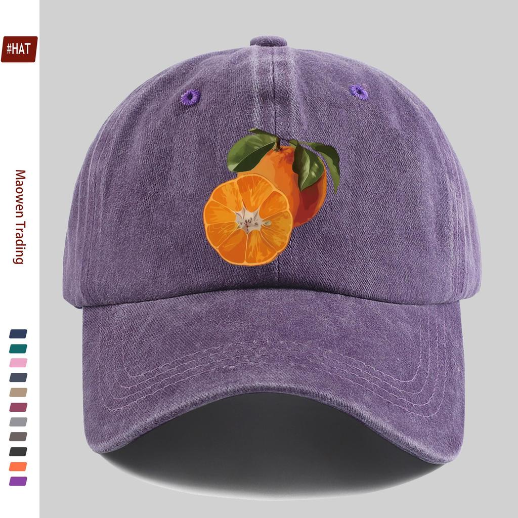 Pc stuks Citrus Print Trucker Cap voor Mannen Vrouwen Verstelbare Gesp Riem Lichtgewicht Vintage Baseballpet met Citrusvrucht