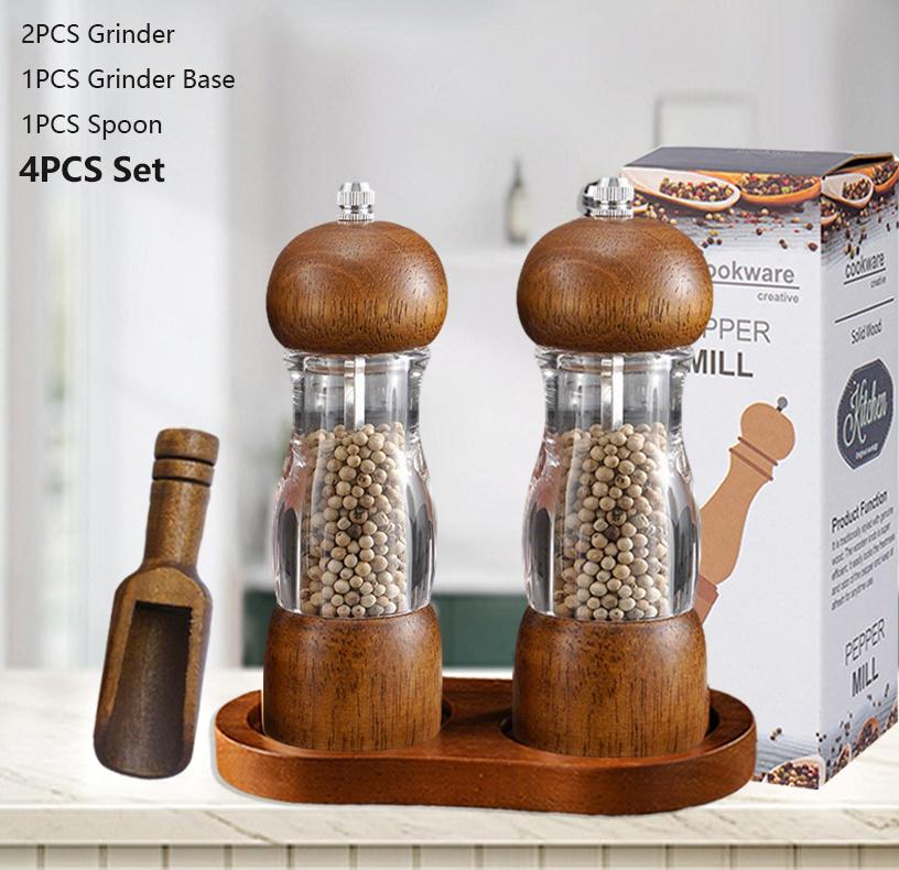 1~5pcs Salt Pepper Grinder Set Adjustable Ceramic Grinding Spice Mill Manual Salt and Pepper Shakers Grinder for Kitchen BBQ Use