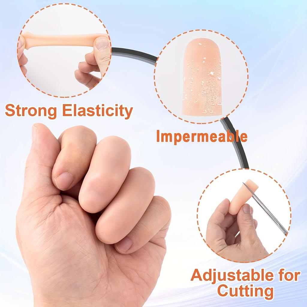 Finger Sleeves 8pcs Gel Thumb Finger Tubes for Golf Basketball Golf Cracked Finger Painting Working