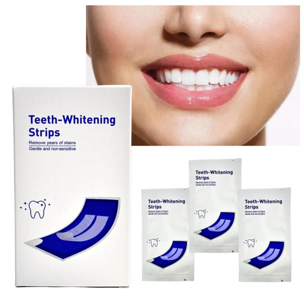 Teeth Whitening Strips 14 Treatments, Enamel Safe for Instant White Smile, Easy To Apply Tooth Whitening Kit with 28 Strips (14 Upper & 14 Lower)