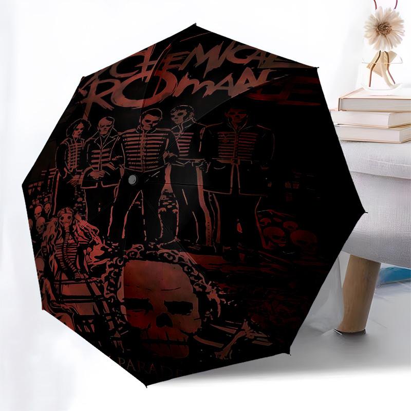 1pc MY CHEMICAL ROMANCE THE BLACK PARADE IS DEAD! Automatic Open,Windproof, Compact Travel Umbrella, Gift for Birthday, Christmast93090