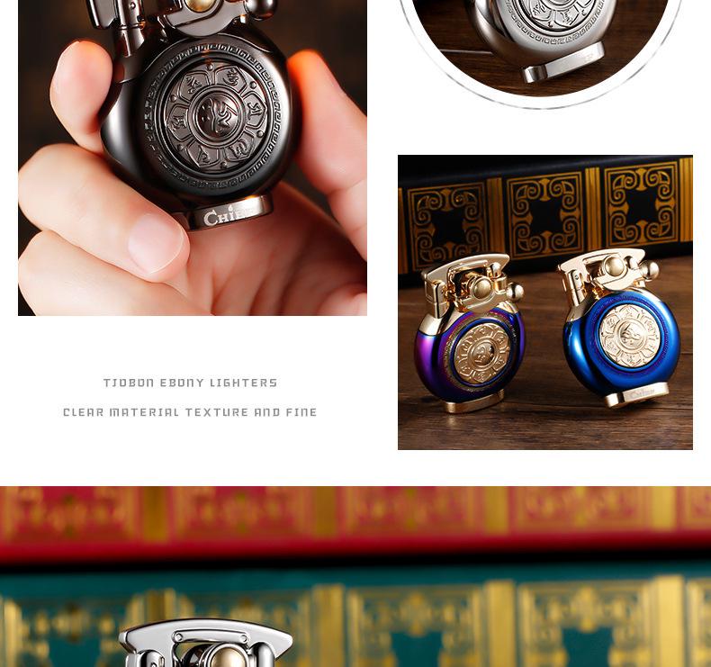 Leader CHIEF Automatic Ejection Windproof Kerosene Lighter - Creative Rocker Design for Personality and Decompression.