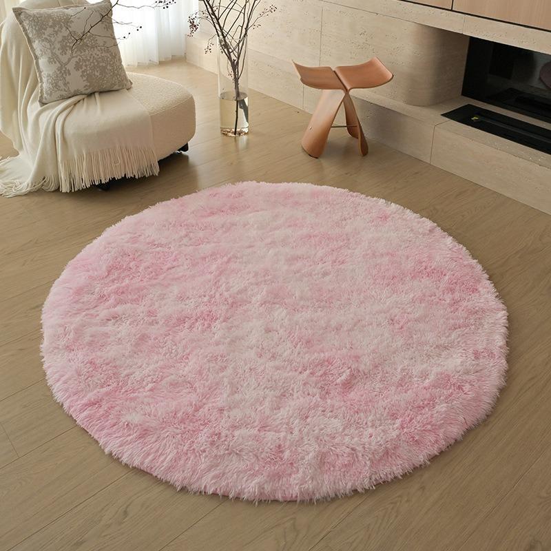 Ins White Round Carpet, Furry Floor Mat, Living Room, Home Blanket, Bedroom, Indoor Room, Plush Home Decoration Carpet