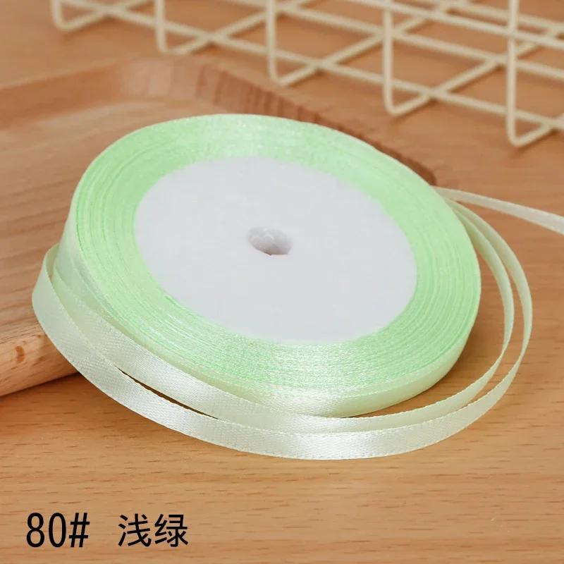 6mm Satin Ribbon DIY Artificial Silk Material Christmas Halloween Wedding Birthday Party DecorationHandmade Bows Gift Wrapping