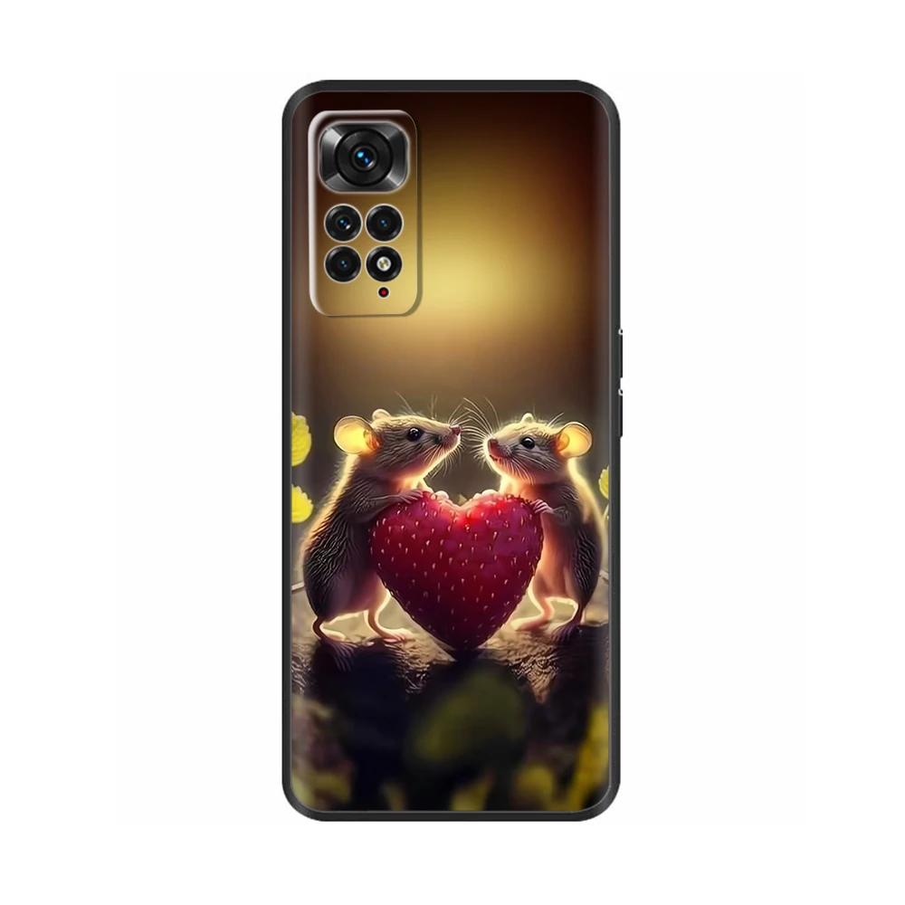 Hülle Für Xiaomi Redmi Note 11 11S Weiches Flüssigsilikon Cartoon Hülle Für Redmi Note11 Pro Plus Fundas Gemustert Vollschutz