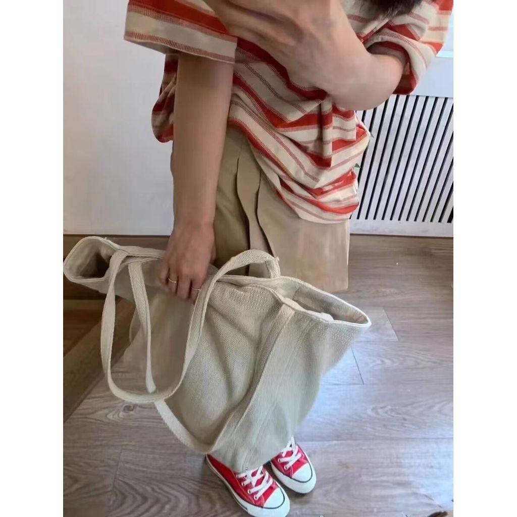 IELGY Large-Capacity Cloth Bag All-Match Commuter Canvas Bag Commuter Essential