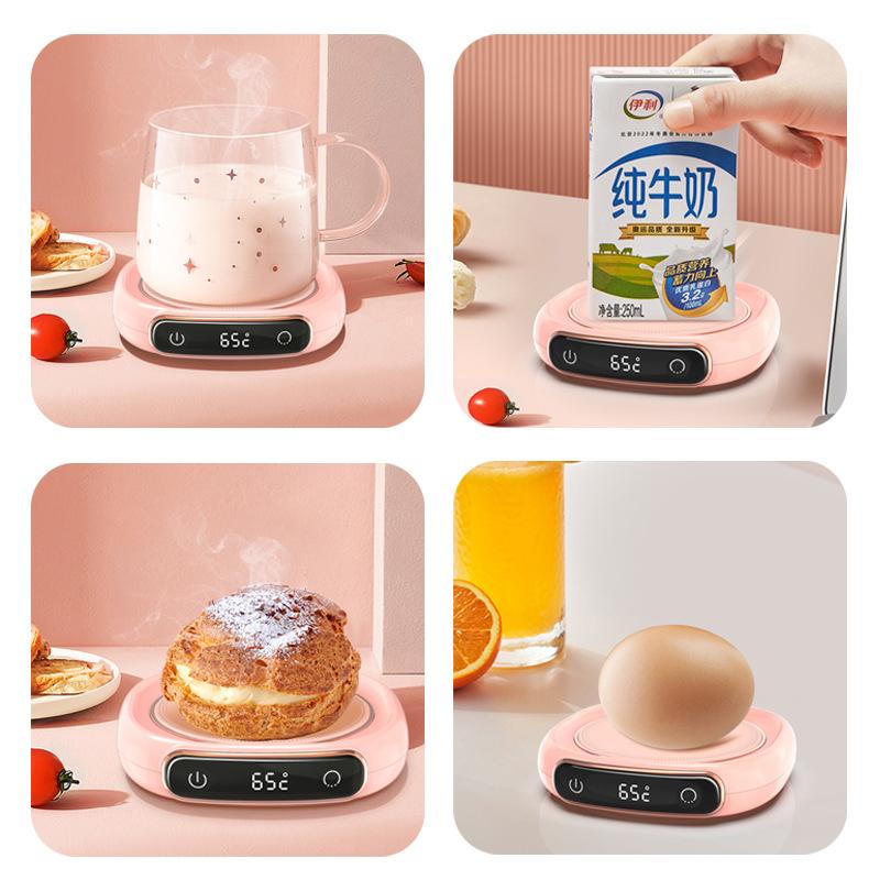 Smart Coffee Cup Warmer Electric Mug Heater for Milk Tea Food Portable Heating Coaster 3 Gear Settings Auto-off Cup Warming Pad