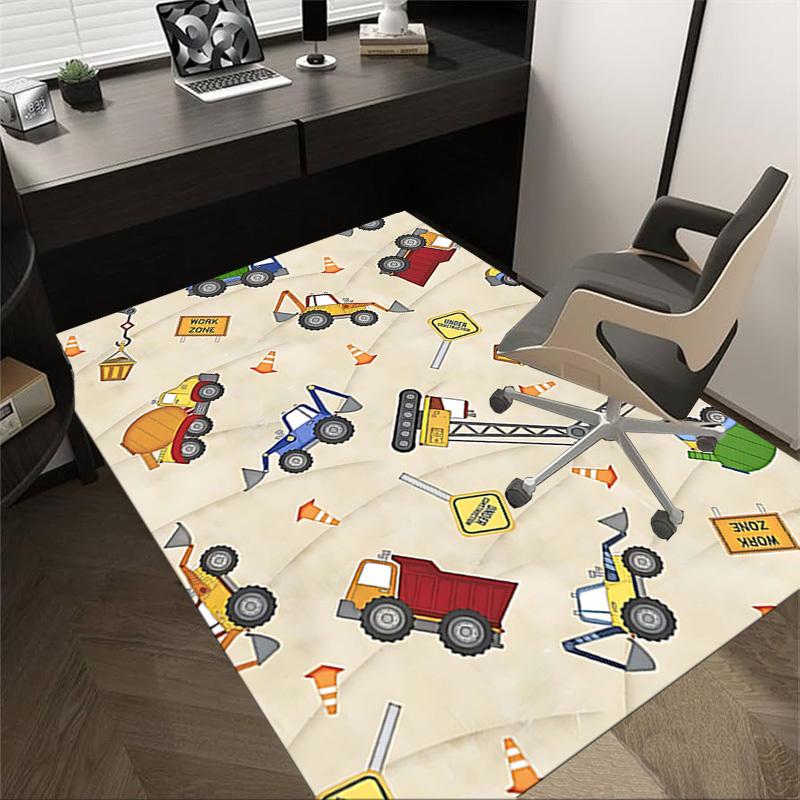 

1PC construction vehicles Non-Slip Floor carpet, Office, family, bedroom, Studio - Large Area Rug, Vibrant Colors, Longlasting Material-X414 60cm by 90cm