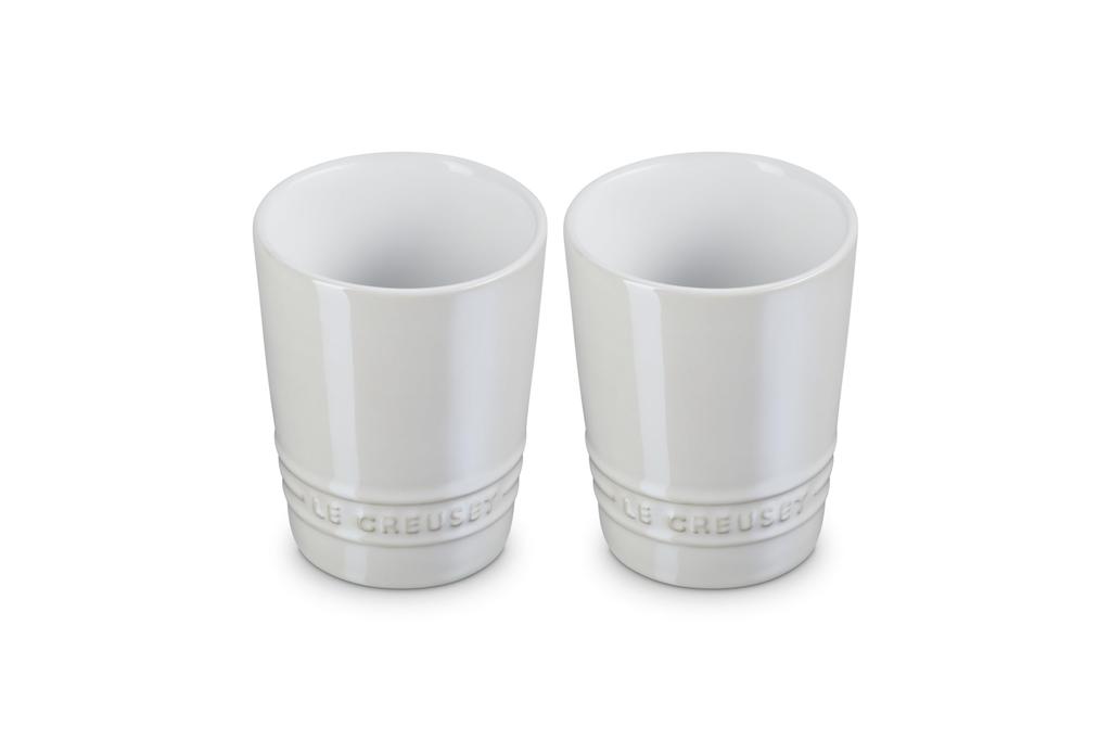 LE CREUSET Pair Short Tumbler 210 Ml White Luster