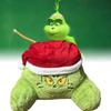 Cozy Plush Green Monster Grinch Pillow Christmas Holiday Decorative Cushion For Home Use