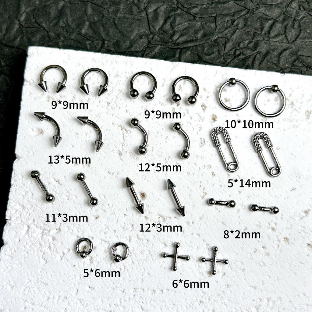 Legierung Gebogener Stab Augenbrauenstecker Außengewinde Doppelseitig Vergoldet Spitzkegel Punk Style Nagelkunst Zubehör DIY Nagel Süß Cool Dekoration DIY