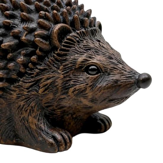 Cute Hedgehog Ornament for Patio Resin Statue Storage Ornament, Waterproof Box Keys Garden, Realistic Animal Figurine Indoor Outdoor Landscape