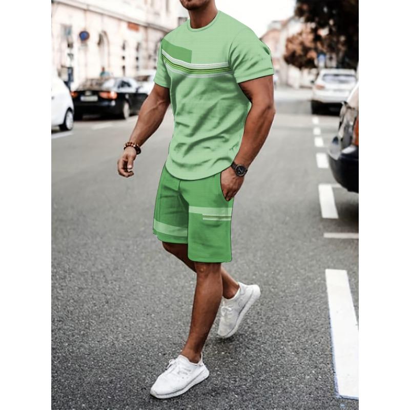 [Breathable T-Shirt] Summer Breathable Men s T-Shirt And Shorts Set | 3D XXS
