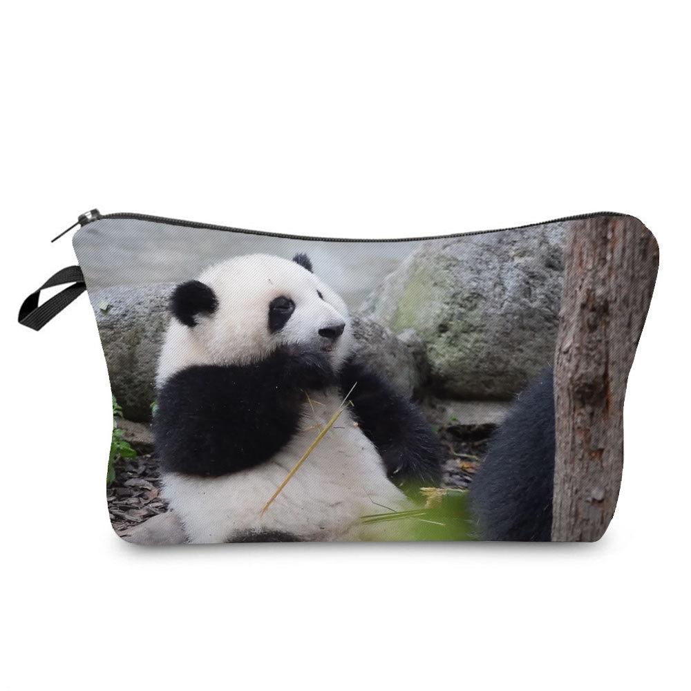 Women  Panda Print Cosmetic Bag Toiletries Organize Travel Storage Case KTB