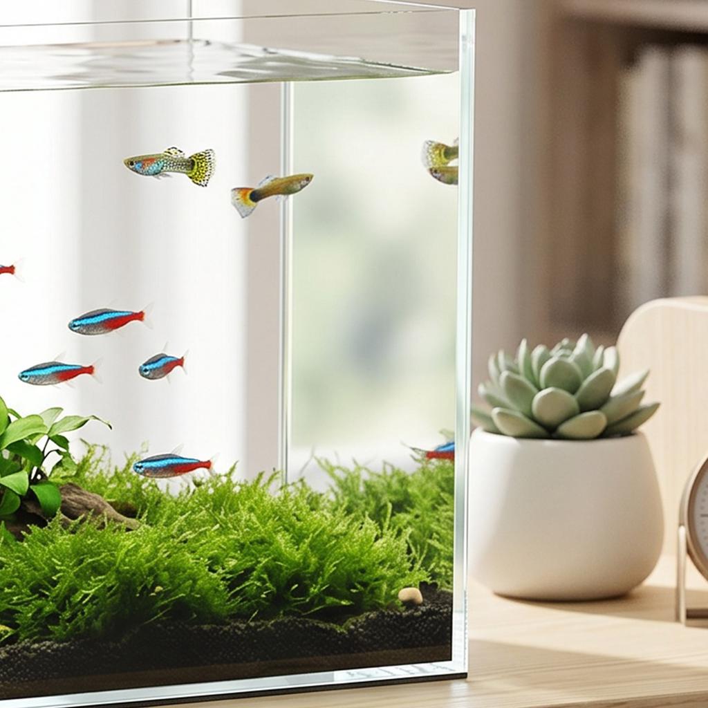 Fish Tank Bare Glass for DIY Glass Aquarium with Protective Base Mat 43L Transparent for Fish Shrimps