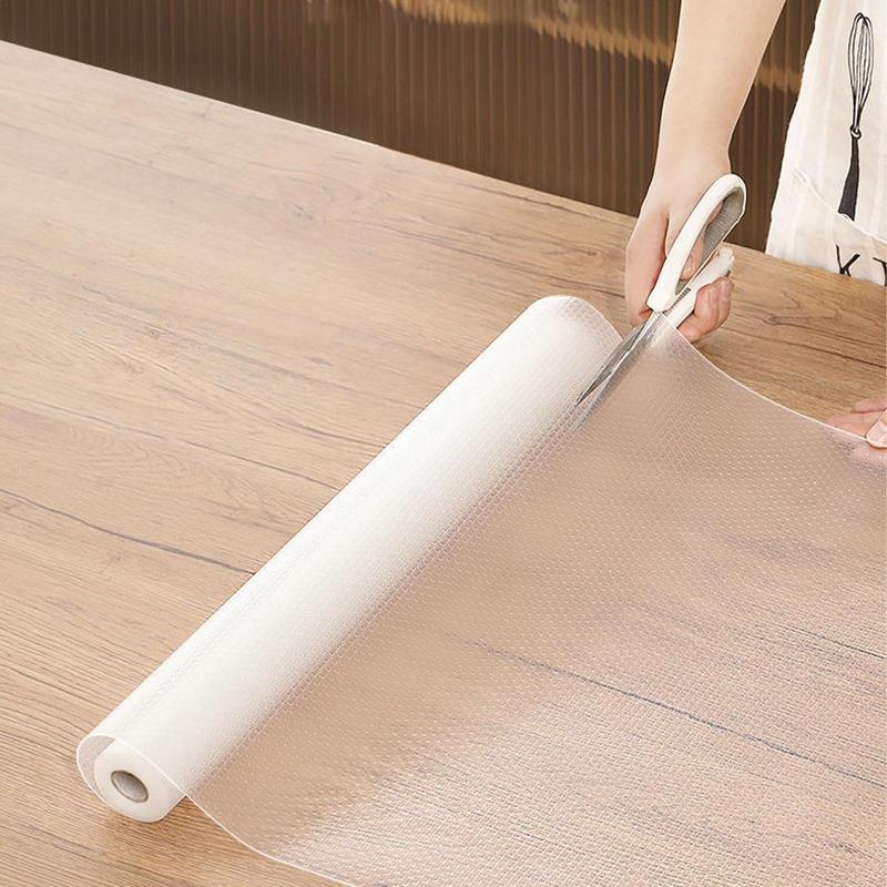 1 Roll Can Cut Table Mat Drawers Cabinet Shelf Liners Drawer Liners Fridge Pad 59x11.8in Non-Slip Durable EVA Drawer Pad
