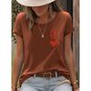 Casual T-shirt with Heart LettersSummer Round-neck Short-sleeved Top