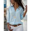 Womens Long Sleeve V Neck Button Chiffon Blouse With Cotton Polyester For Office Casual Wear