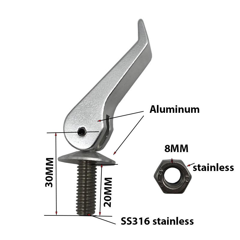 Stainless Quick Release M8 Anti Rust Outdoor Cam Lever Eccentrics Aluminum Solar Plate Fix Bolt Screw Ss316 Parts