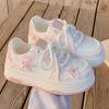 Spring New Thick Baseplate Shoes Women's High Value Round Head White Shoes Fashion Versatile Casual Sports Bread Shoes