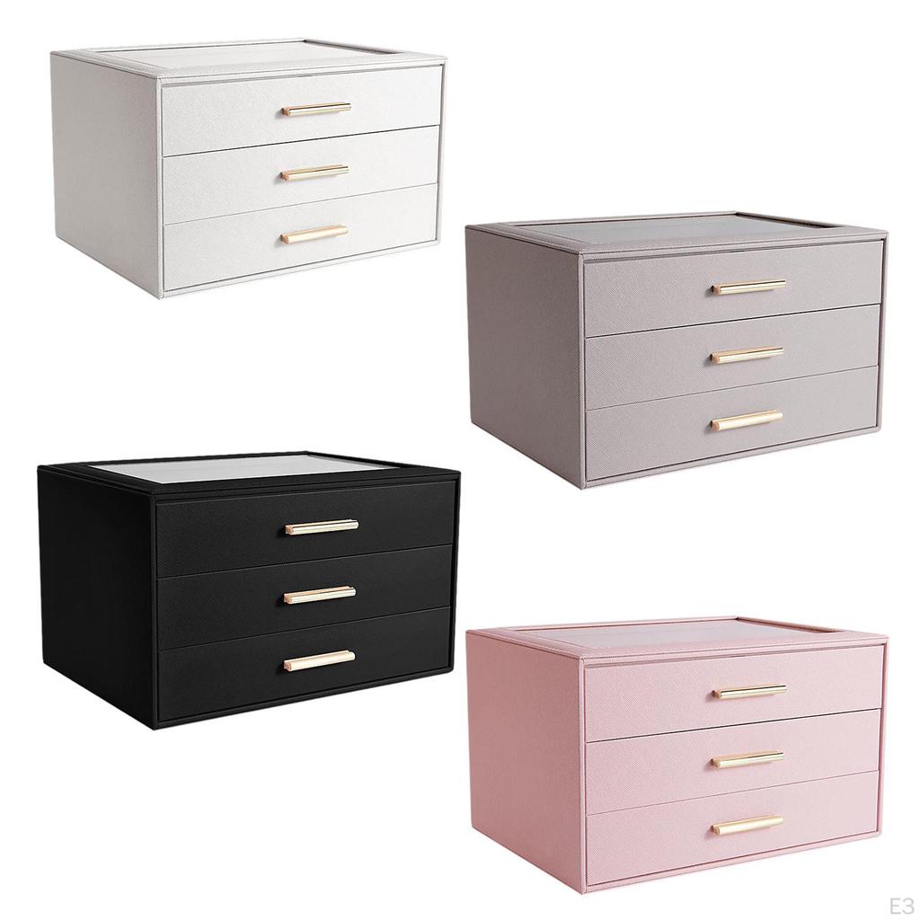 3 Layer Jewelry Organizer Drawers Storage Case Box