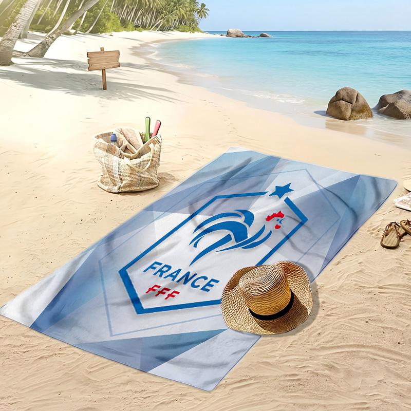 France Football Print Beach Towel Quick Dry Super Absorbent Soft Bath Towel for Swimming Beach Travel Fan Souvenir Gift
