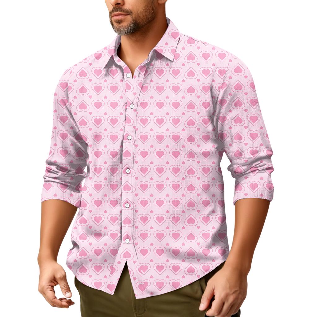 Lässiges, locker sitzendes Langarmhemd für Herren, modisches Revershemd