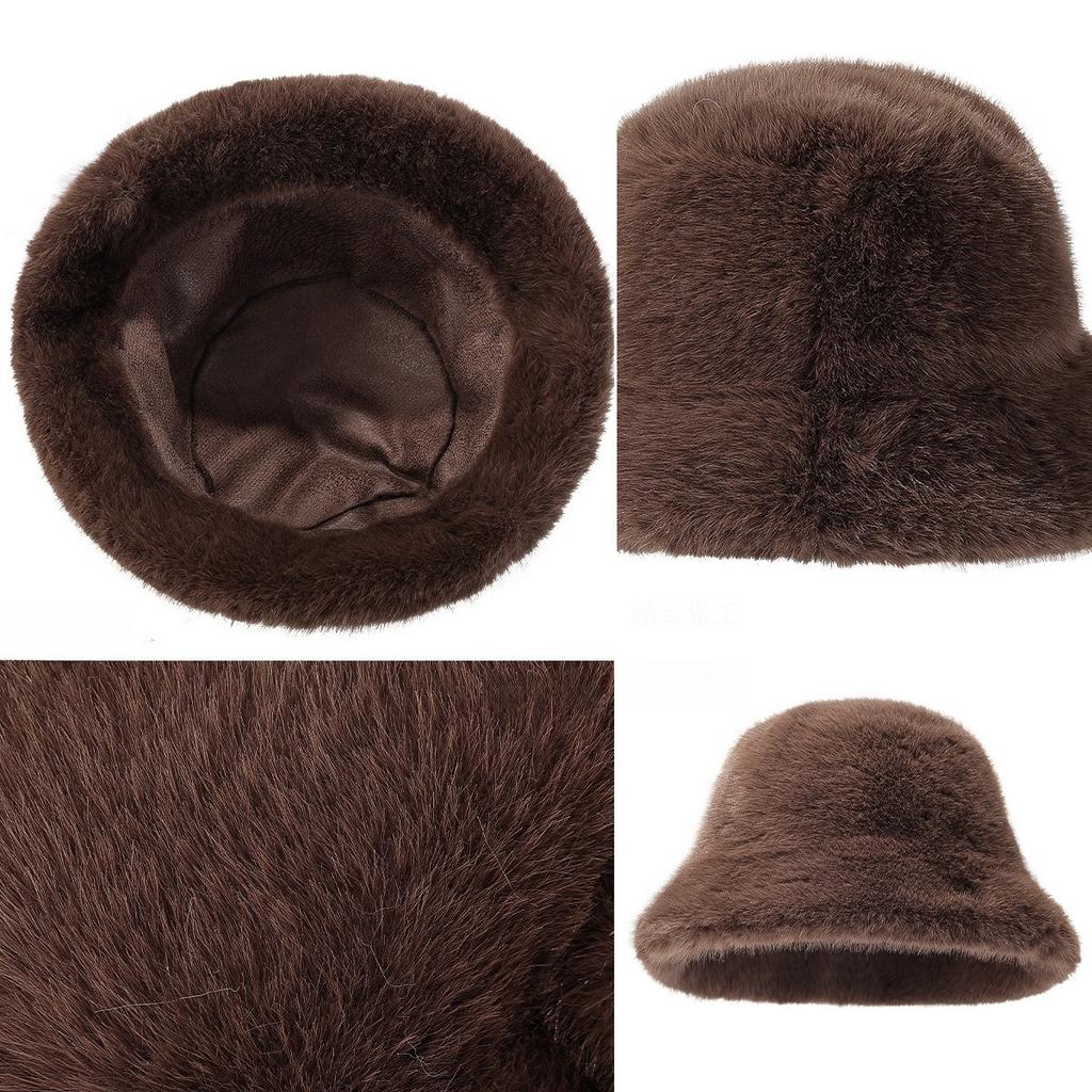 New Cool Women Warm Thick Bucket Hats Lady Female Cool Panama Autumn Winter Outdoor Solid Color Fisherman Cap Hat For Women