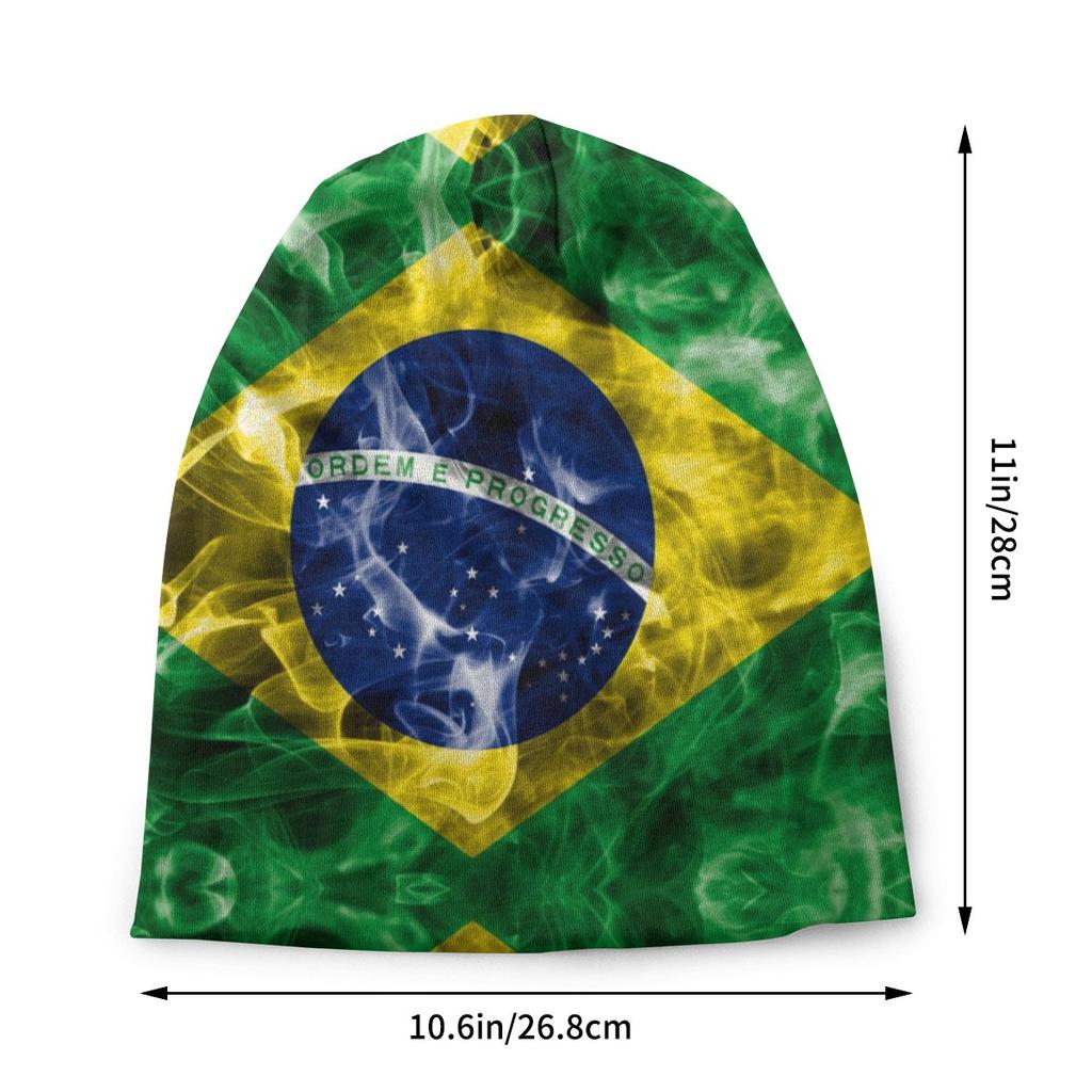 Coole Winter warme Damen Unisex Strickmützen Unisex Erwachsene brasilianische Flagge Skullies Beanies Caps Brasilien Motorhaube Hüte