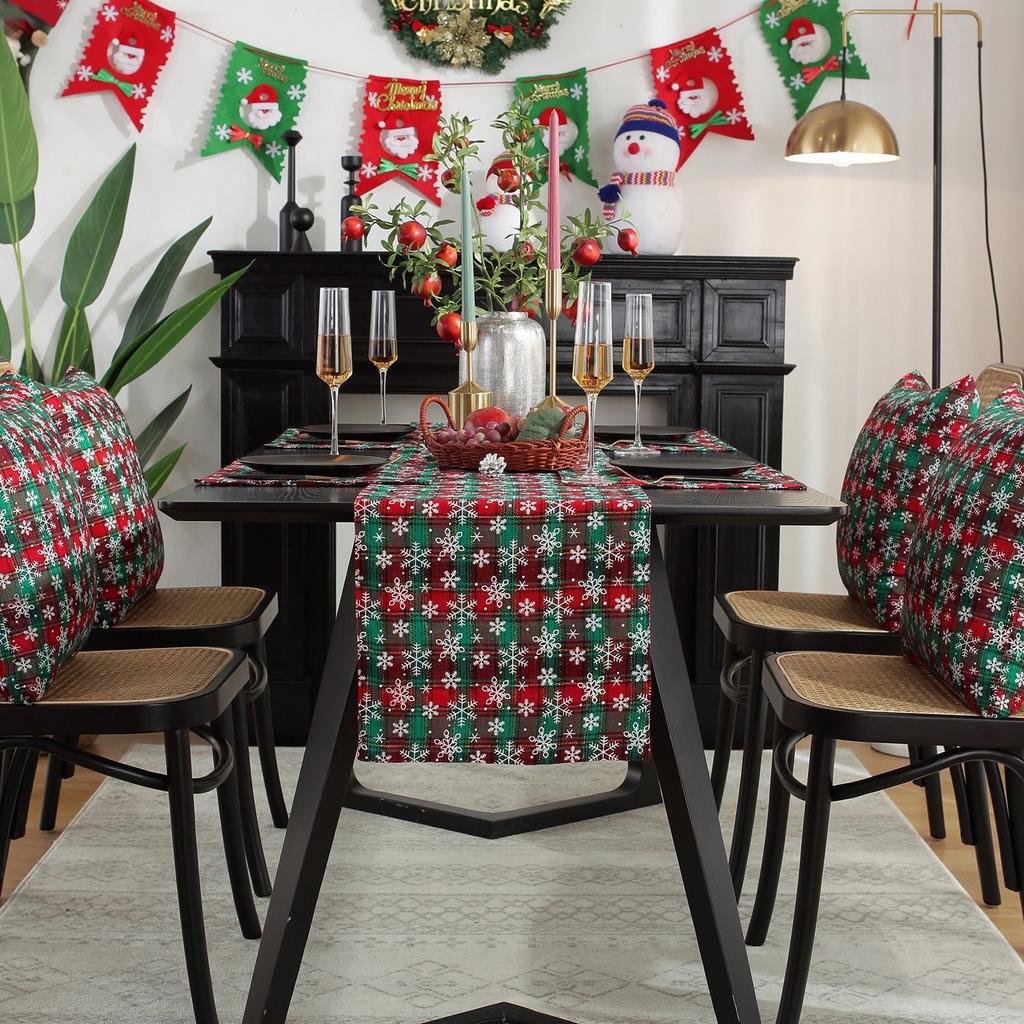 Ambiance de Noël Drapeaux de table Nappes Nappe festive rouge Drapeau de table Meuble TV Housse de table basse Serviette