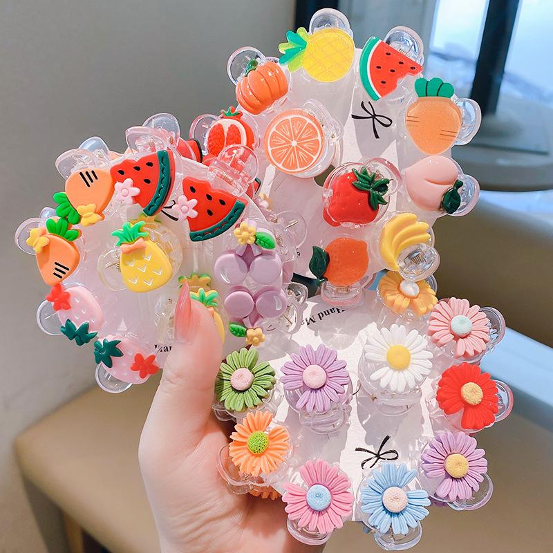 Mini Cute Bangs Hair Clip Children's Headdress Animal Fruit Shape Baby Hair Accessories Shark Clip Set