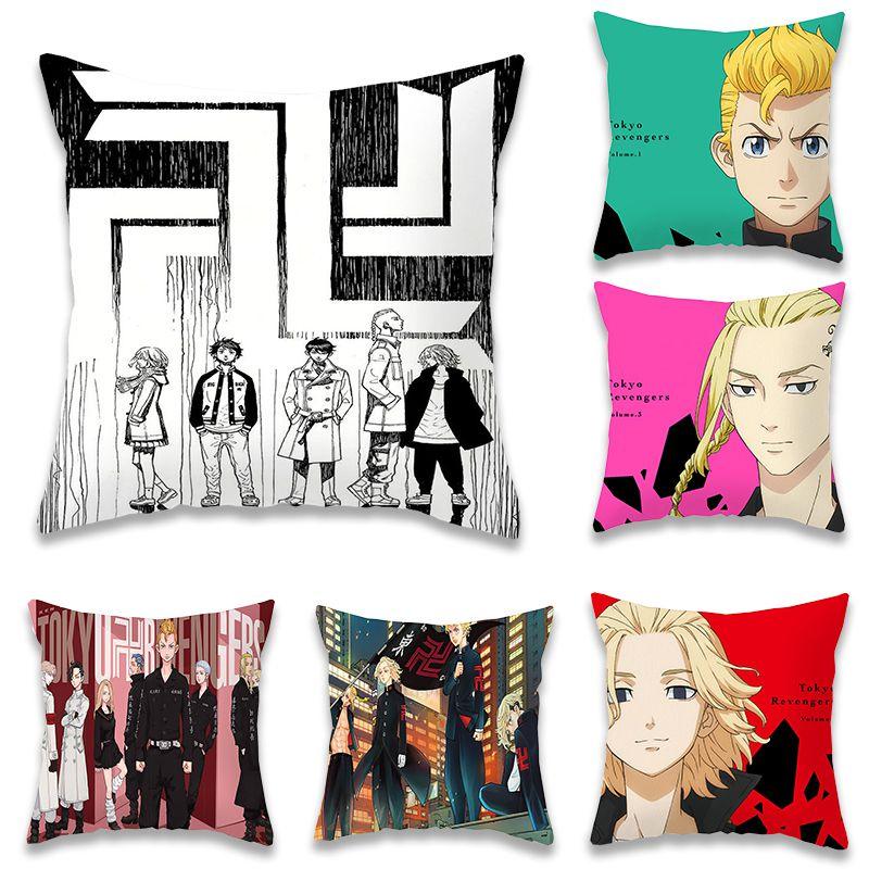 Tokyo Revengers Printed Throw Pillow Cover 18in Soft Cushion Case For Cozy Interiors