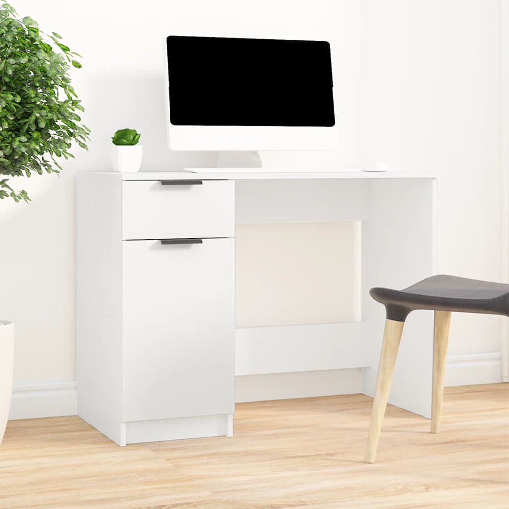 Desk White 100 X 50 X 75 Cm Particleboard