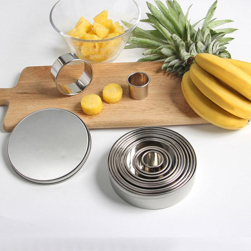 304 Nerezový Mousse Kroužek Výška 3cm Průměr 3-12cm 12 Ks/Sada Pečicí Nástroje Kuchyňské Doplňky Vykrajovátka Forma