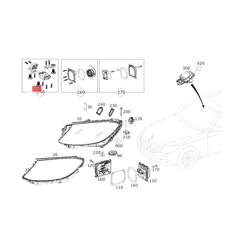 Car Front Headlight RS Bracket Repair Mount Kits for Mercedes-Benz S Class W222 2014- W217