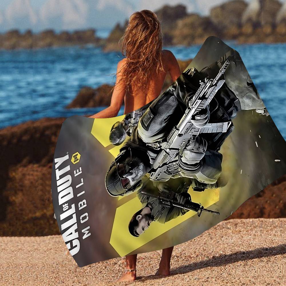 Game Call Of D-Duty Beach Towel Cartoon Cute Summer Kids Large Bath Pool Beach Towel Microfiber Absorbent For Swimming Travel