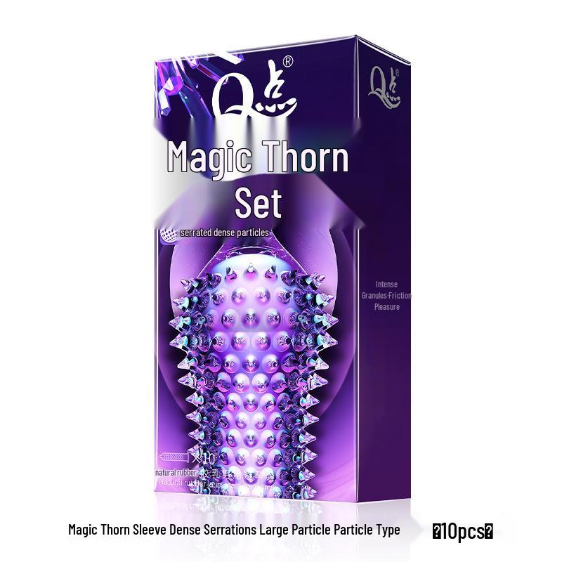 Q Point Thorn Set: Erotic Couples' Condoms with Large Particles, 2pcs/pack