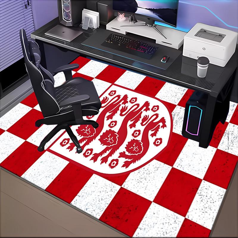 England Football Crest Printed Office Carpet Chair Cushion  Entryway Rug, Rugs for Living Room, Bedroom Christmas gifts