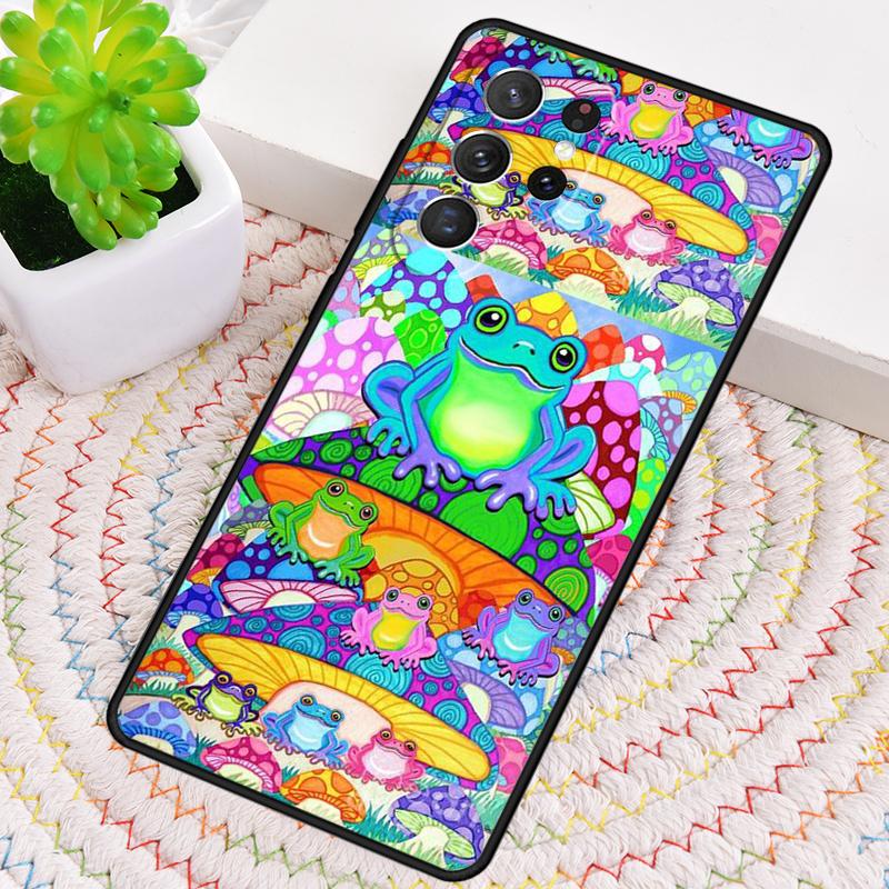 Frong Froggy Art Groovy Hippie Phone Case for Samsung Galaxy Note 10 Pro S26 Ultra S23 S24 FE S25 S21 S22 PLUS Shockproof Cove