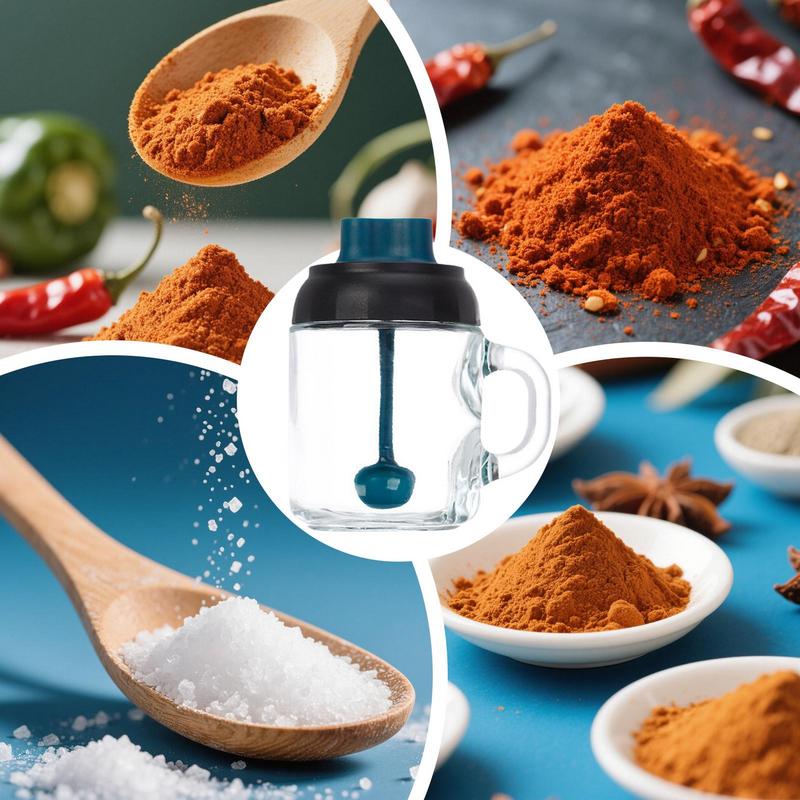 Salt And Sugar Container Sets Clear Salt Container With Spoon Home & Garden Supplies For Cooking Baking Dining Tabletop Outdoor