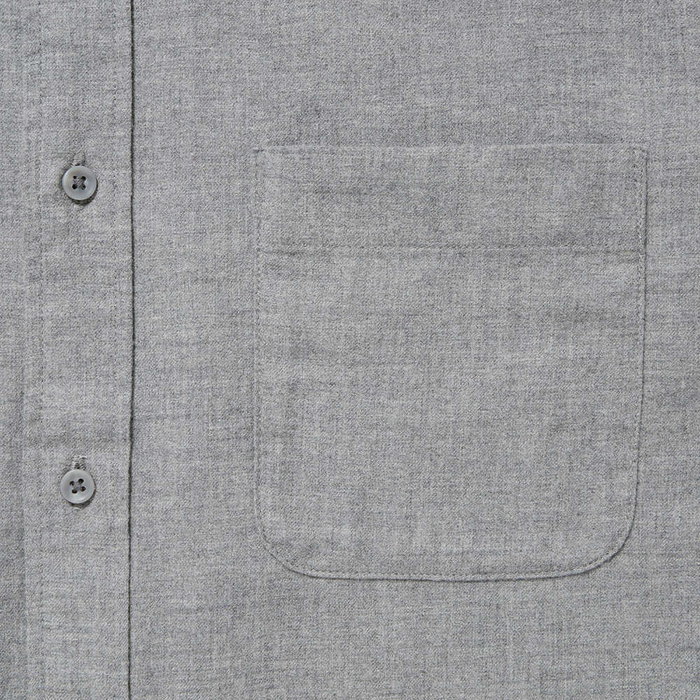 Uniqlo Solid Color Single-Breasted Long Sleeve Shirt Men Shirts Gray 450267-03