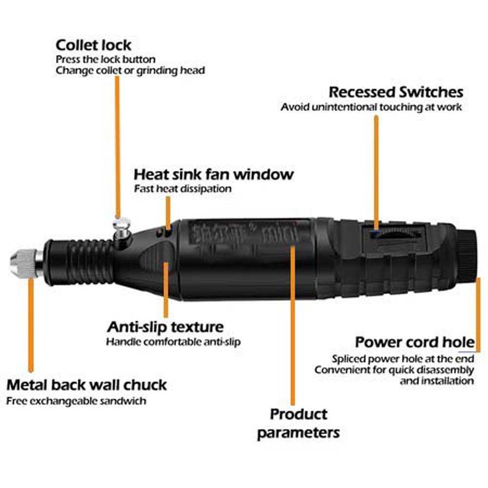 DIY Electric Drill Set Ergonomic Cordless Drill Mini Rotary Grinder Tool Cutting