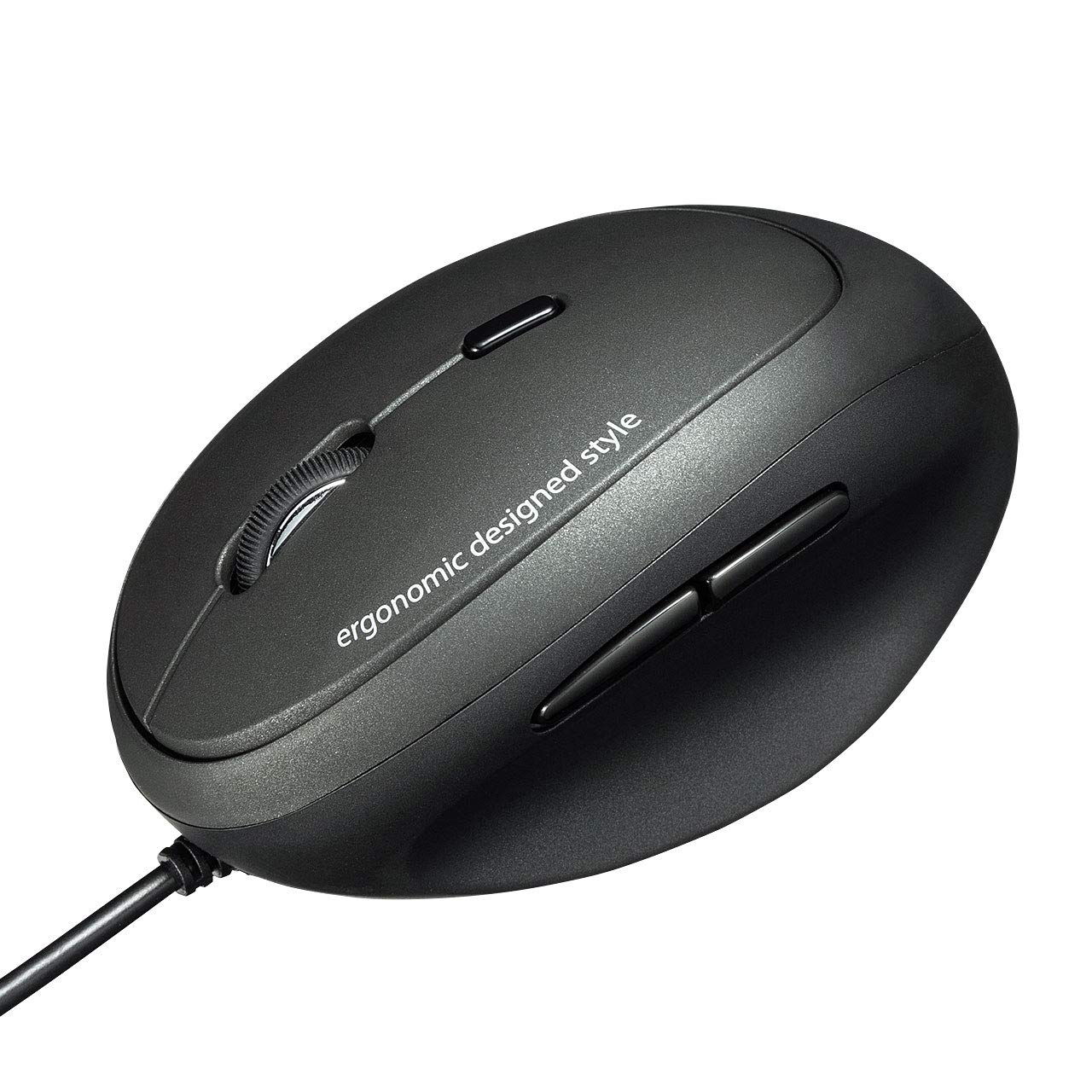 

Sanwa Supply Wired Ergonomic Mouse, Prevents Tendonitis, Blue LED, 5 Buttons, Medium Size, MA-ERG16
