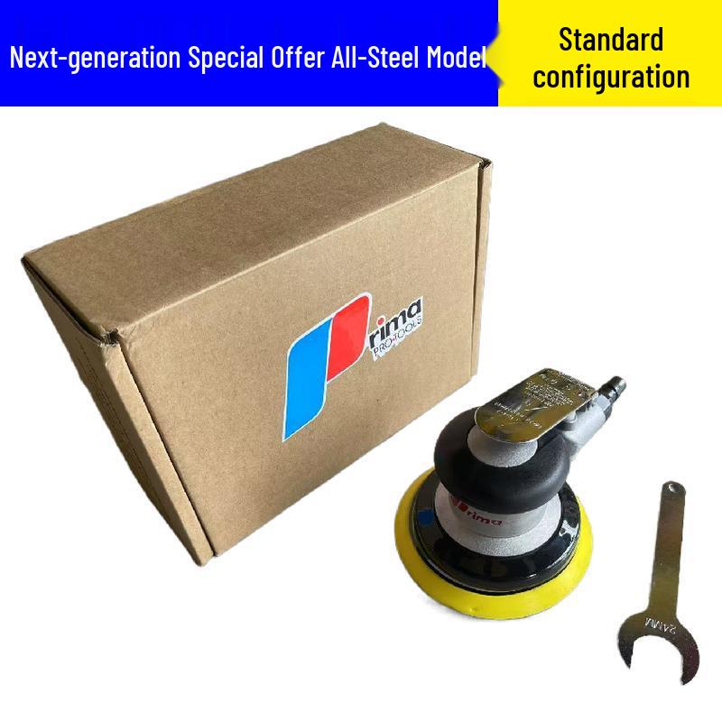 5-Inch Pneumatic Handheld Grinder & Polisher with Sandpaper & Waxing Head